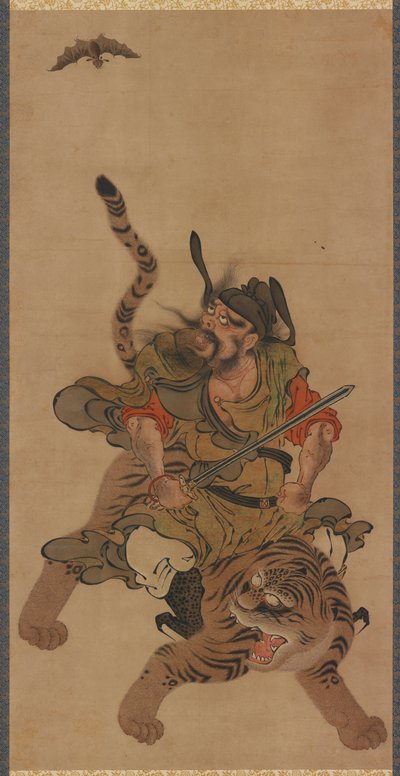 Zhong Kui (Shoki) auf einem Tiger von Unknown artist