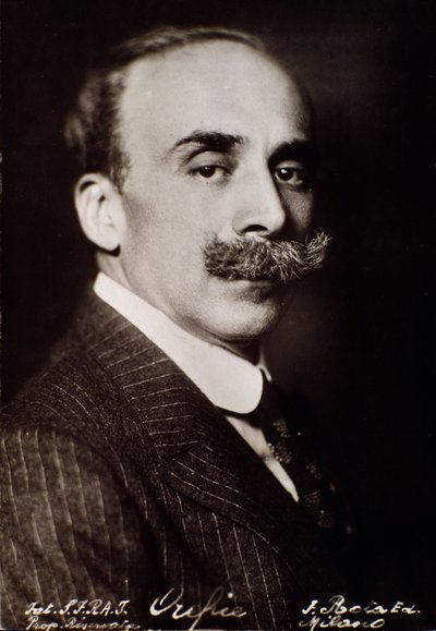 Porträt von Giacomo Orefice (s/w Foto) von Unknown photographer