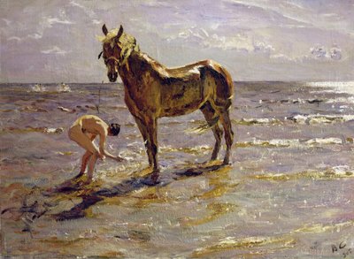 Ein Pferd baden, 1905 von Valentin Aleksandrovich Serov