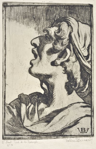 Kopf eines Mannes (Zeichnung) von Valère Bernard
