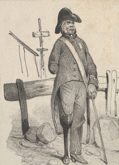 Soldat mit Holzbein, Mitte des 19. Jahrhunderts von Victor Adam