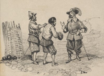 Drei Männer streiten, Mitte des 19. Jahrhunderts von Victor Adam