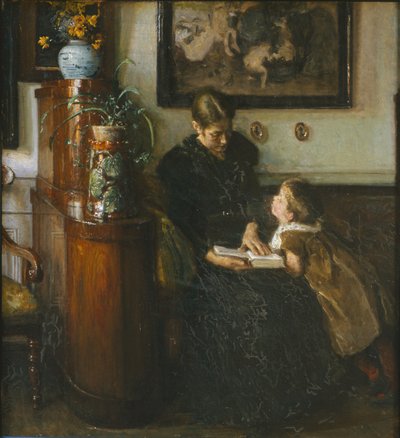 Mutter soll lesen. Die Frau und das Kind des Künstlers von Viggo Johansen