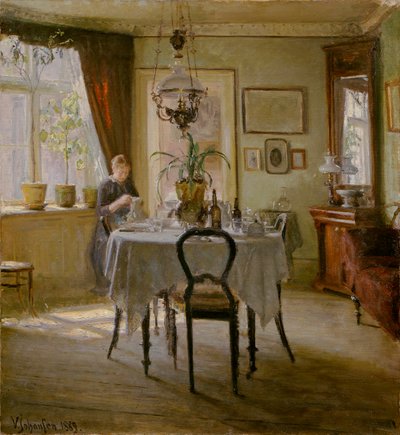 Sonnenlicht im Speisesaal, 1889 von Viggo Johansen