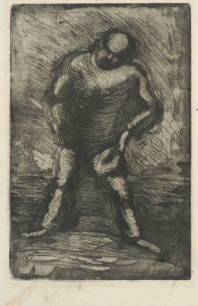Spreizender Mann mit Hut in der Hand von Vilhelm Lundstrøm