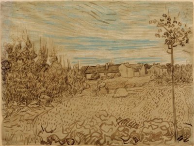 Bauernhaus in einem Feld von Vincent van Gogh