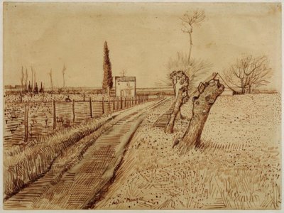 Landschaft mit Weg und Kopfweiden von Vincent van Gogh