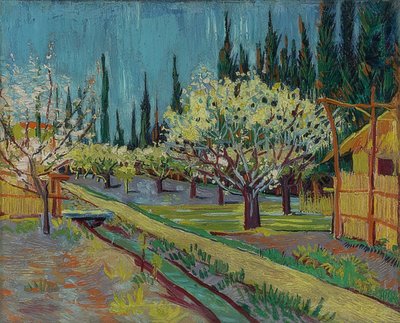 Obstgarten umgeben von Zypressen von Vincent van Gogh