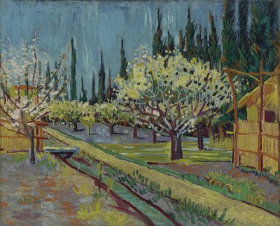 Obstgarten, gesäumt von Zypressen von Vincent van Gogh