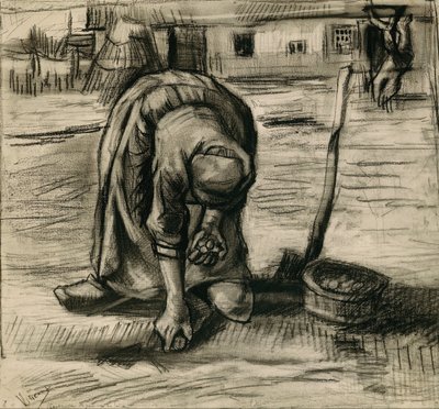 Bäuerin pflanzt Kartoffeln von Vincent van Gogh