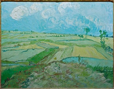 Weizenfelder in Auvers mit Regenwolken von Vincent van Gogh