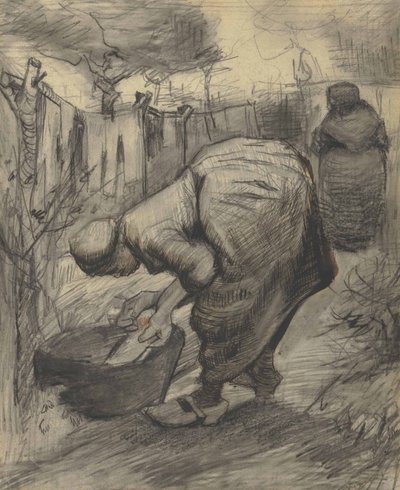 Bäuerin am Becken im Garten (1885) von Vincent van Gogh