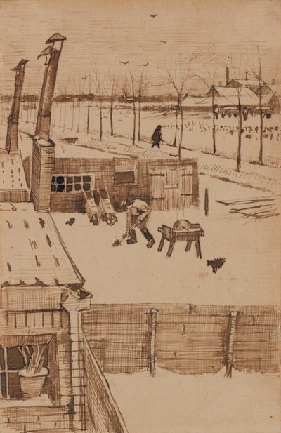 Blick aus dem Fenster von Vincents Atelier im Winter I (1883) von Vincent van Gogh