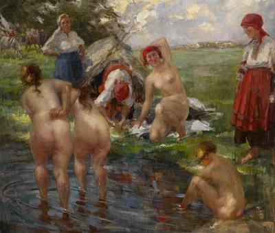 Badende von Vitali Gavrilovich Tikhov