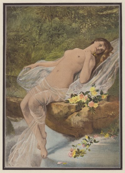 Frau mit Blumen von Vlaho Bukovac