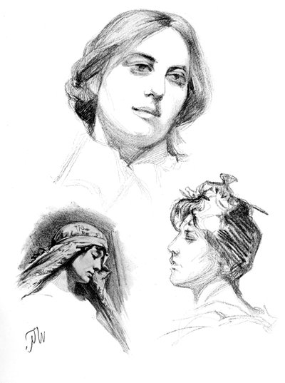 Bleistiftstudien von drei Frauen, 1902-1903 von W. Gulzow