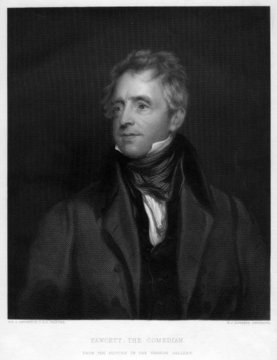 Fawcett, der Komiker, 1828 19. Jahrhundert von W. J. Edwards