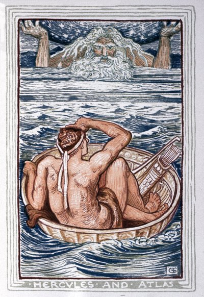 Herakles und Atlas, ca. 1900 (Illustration) von Walter Crane