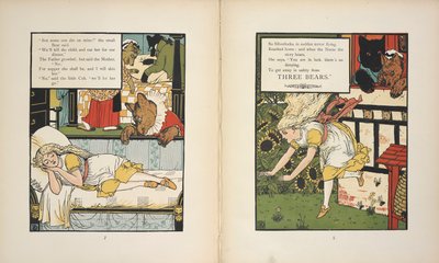 Goldlöckchen in Gefahr durch die drei Bären von Walter Crane