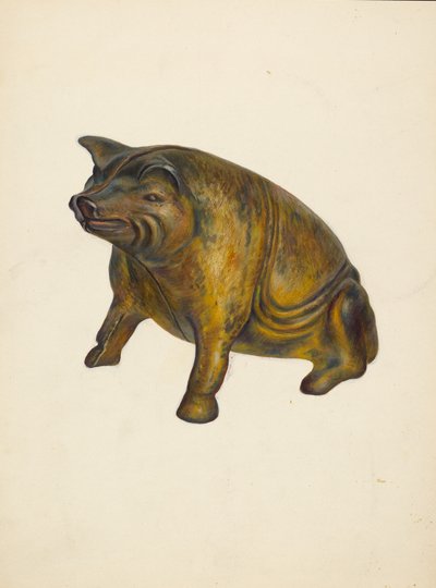 Spielzeugbank: Schwein, ca. 1939 von Walter Hochstrasser