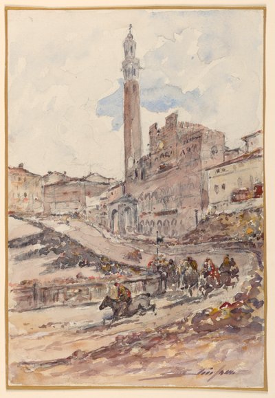 Pferderennen, Siena, Italien von Walter Shirlaw