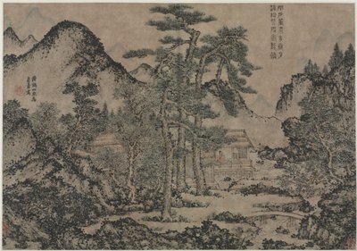 Bücher schreiben unter den Kiefern von Wang Meng
