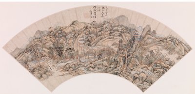 Fächer - Gebirgslandschaft von Wang Shimin