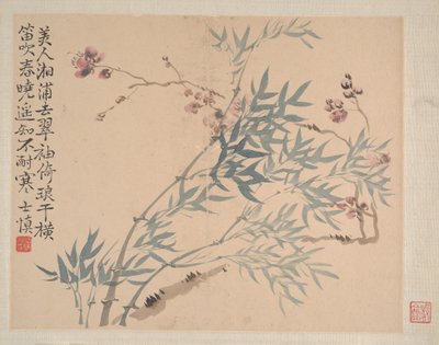 Landschaften und Blumen, datiert 1745 von Wang Shishen