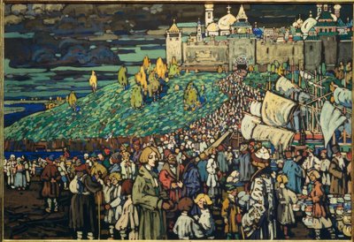 Ankunft der Kaufleute von Wassily Kandinsky