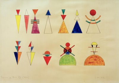 Bilder einer Ausstellung, Figurinen zu Bild XVI von Wassily Kandinsky