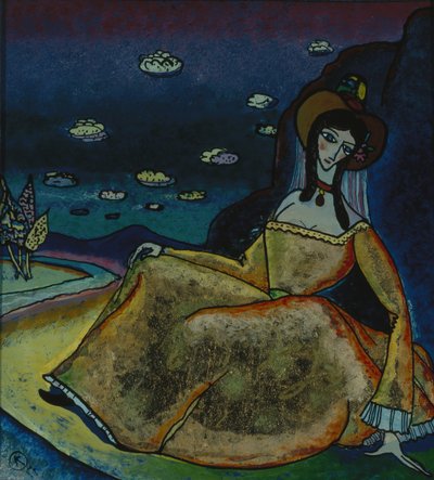 Dame im goldenen Kleid, 1917 von Wassily Kandinsky