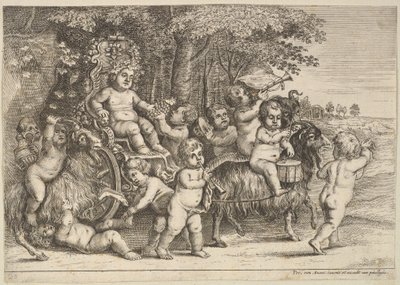 Elf Jungen und drei Ziegen, 1625-77 von Wenceslaus Hollar