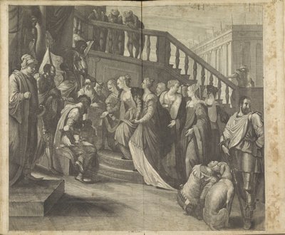 Esther vor Ahasveros von Wenceslaus Hollar