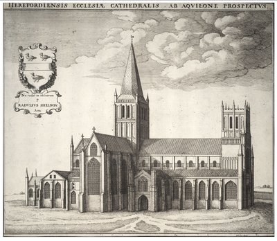 Kathedrale von Hereford von Wenceslaus Hollar