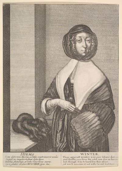 Hyems - Winter, Dreiviertellängen-Jahreszeiten, 1641 von Wenceslaus Hollar