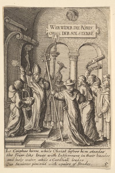 Jesus vor Kaiphas, 1625-77 von Wenceslaus Hollar