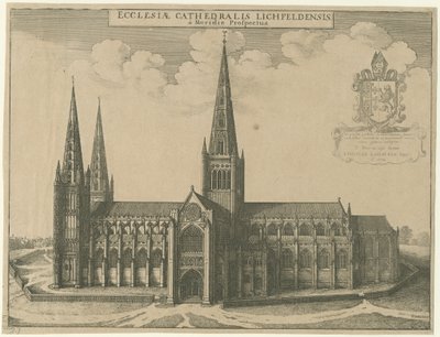 Kathedrale von Lichfield - Südansicht: Radierung von Wenceslaus Hollar