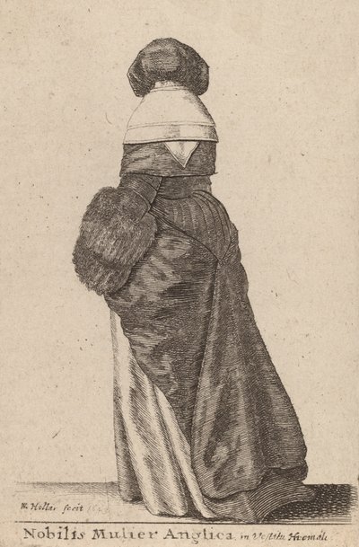 Nobilis Mulier Anglica, in Vestitu Hiemali, 1643 von Wenceslaus Hollar