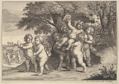 Sieben Jungen, 1625-77 von Wenceslaus Hollar