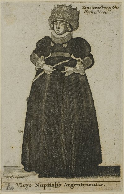 Straßburger Frau im Hochzeitskleid von Wenceslaus Hollar