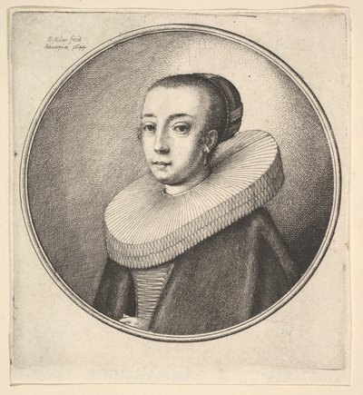 Frau mit kreisförmiger Spitzenkrause von Wenceslaus Hollar