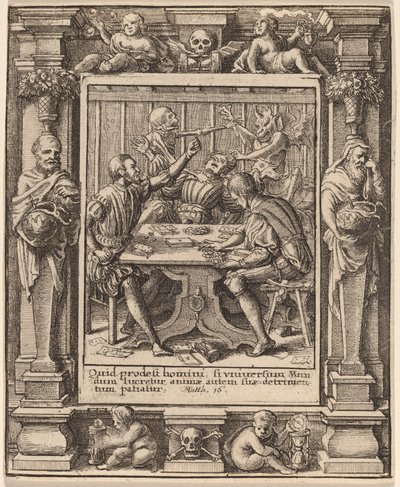 Spieler von Wenceslaus Hollar after Hans Holbein the Younger after Abraham van Diepenbeeck