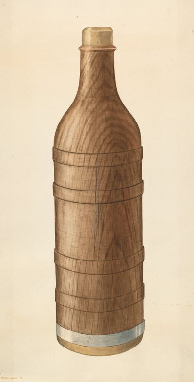Holzweinflasche, ca. 1938 von Wilbur M Rice