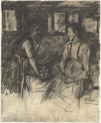 Zwei Frauen in der Küche von Wilhelm Maria Hubertus Leibl