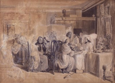 Kartonskizze zu "Barselstuen" von Wilhelm Marstrand