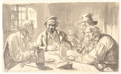 Kartenspiel in einem Wirtshauskeller von Wilhelm Marstrand