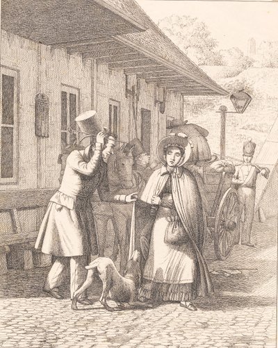 Szene vor einem Konsumstand von Wilhelm Marstrand