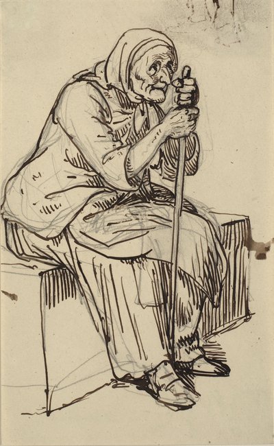 Sitzende alte Frau von Wilhelm Marstrand