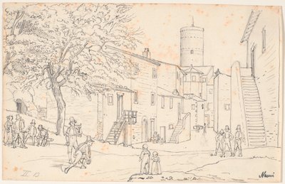 Marktplatz in Nemi von Wilhelm Marstrand