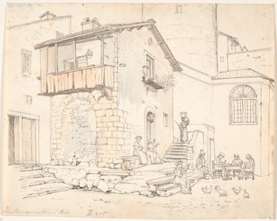 Vens, das Haus des Schuhmachers in Nemi von Wilhelm Marstrand